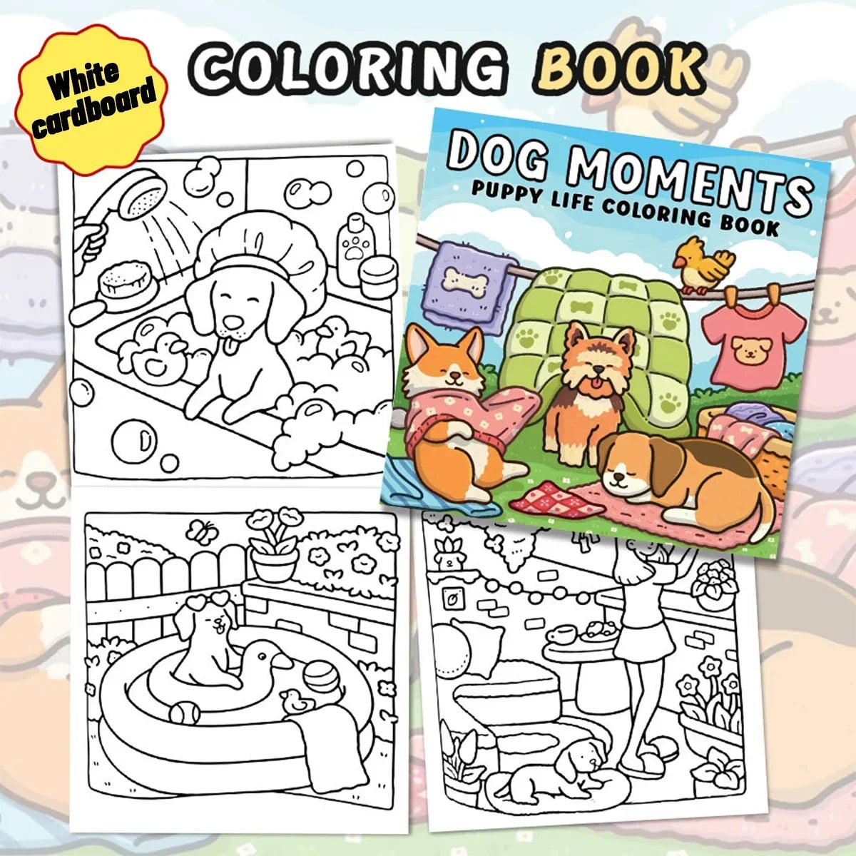 Dog Life Adult Coloring Book