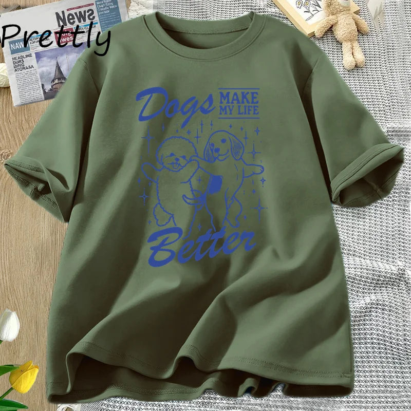 Make My Life Better Printed Dog Mom Unisex Streetwear Tshirt