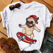 New Dog Animal Print T-shirt for Women