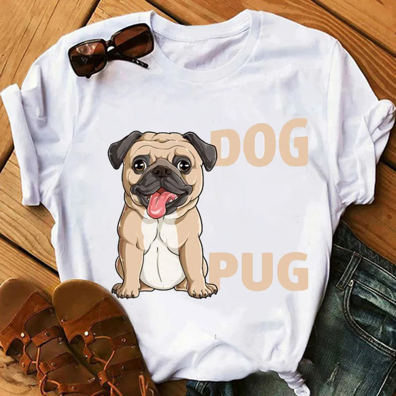 New Dog Animal Print T-shirt for Women