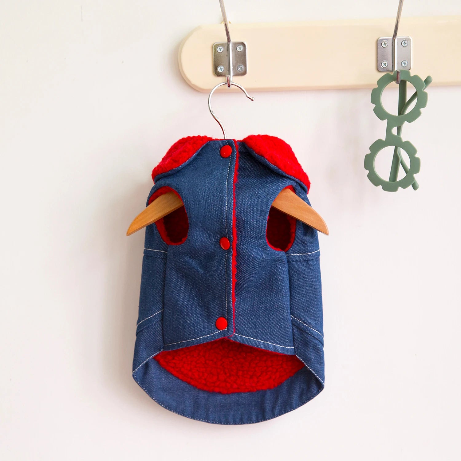 Denim Yorkie Pet Dog Jacket Winter Warm Dog Clothes