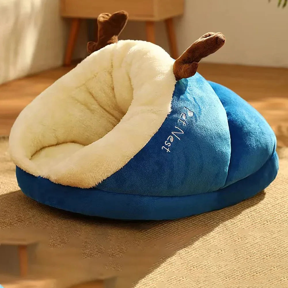 Cozy Slipper-Style Pet Bed Warm, Breathable, and Washable Foldable Dog House