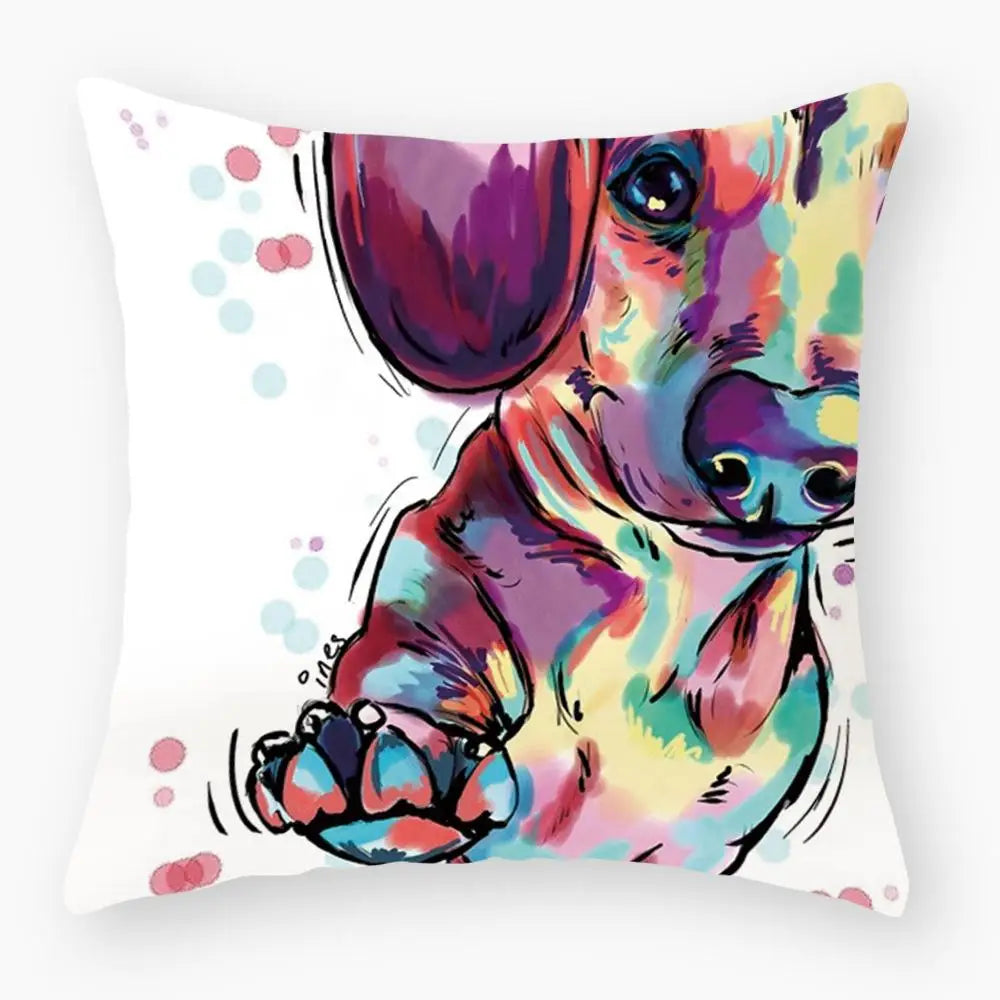 Cute Dog Yorkie Sofa Pillowcase