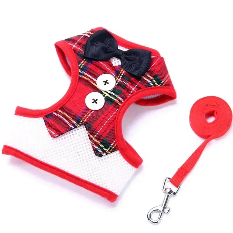 Bowtie Pet Harness Vest with Leash