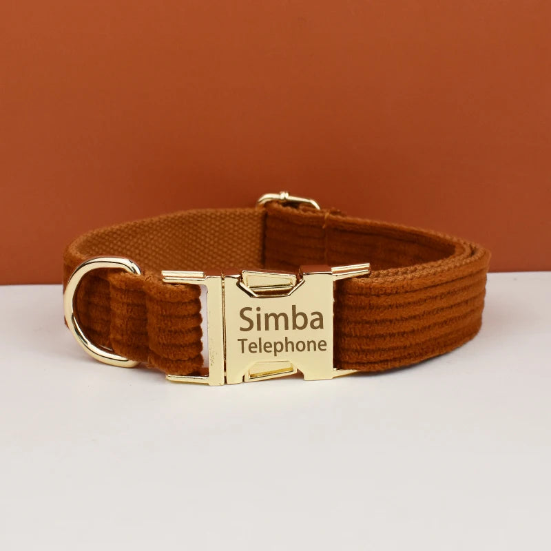Dog Leash Corduroy Collar
