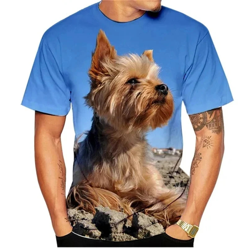 Yorkshire Terrier Pet Dog 3D Print  Streetwear T-Shirts