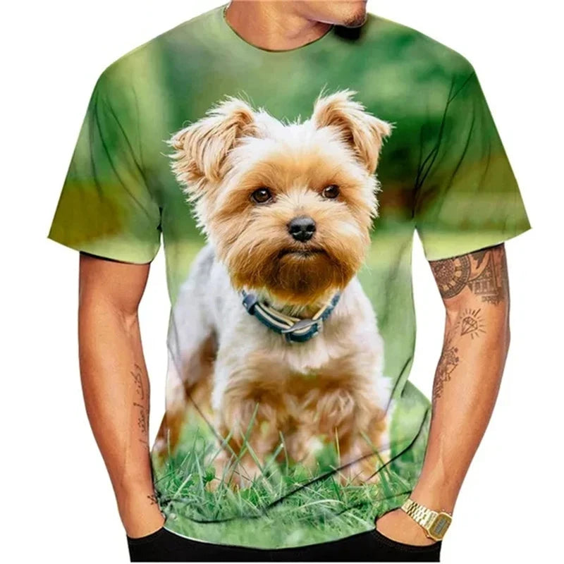 Yorkshire Terrier Pet Dog 3D Print  Streetwear T-Shirts