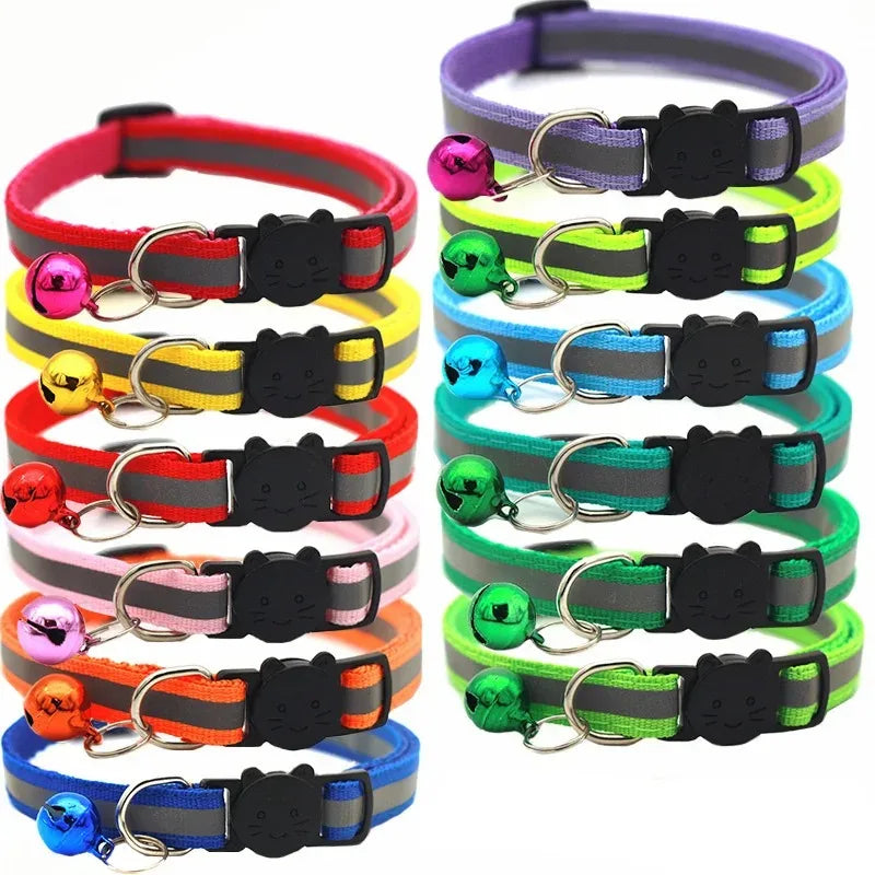 10Pcs Wholesale Collars With Bell Adjustable Necklace