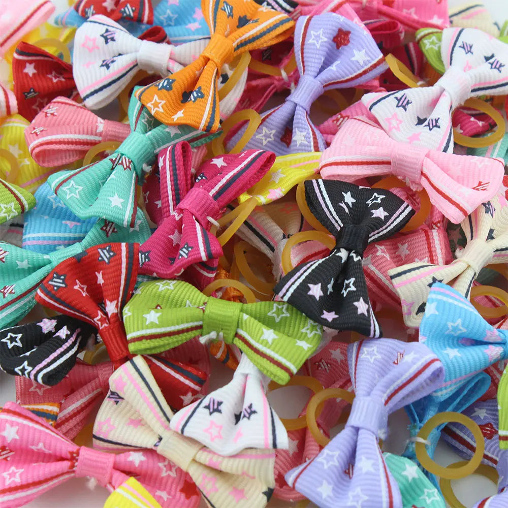 Cute Yorkie Headwear Pet Bows