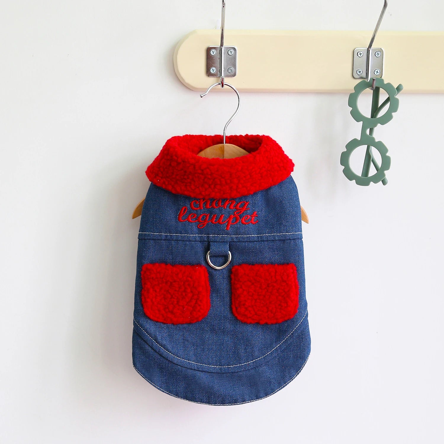 Denim Yorkie Pet Dog Jacket Winter Warm Dog Clothes