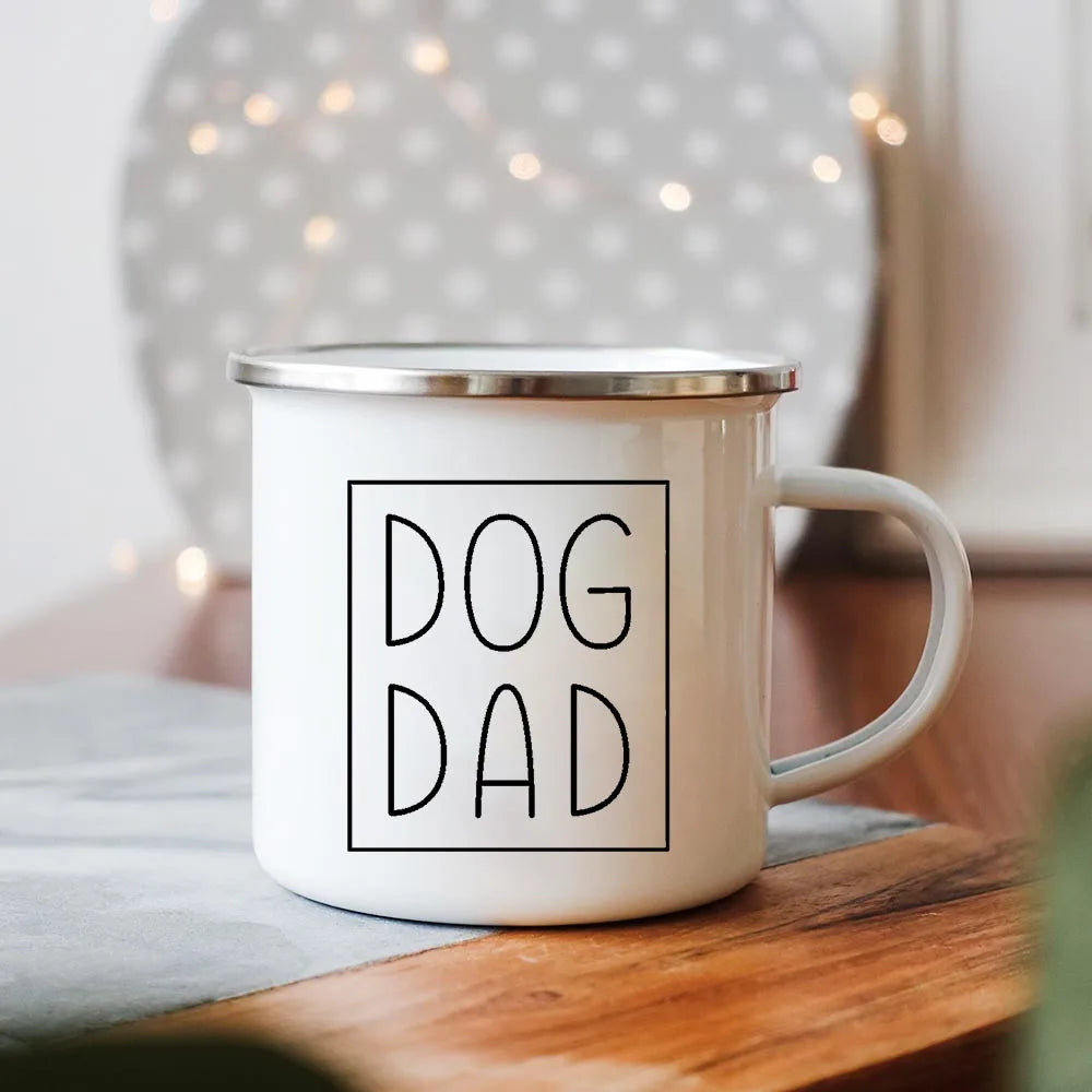 Dog Mom/Dad Print Creative Enamel Handle Mugs