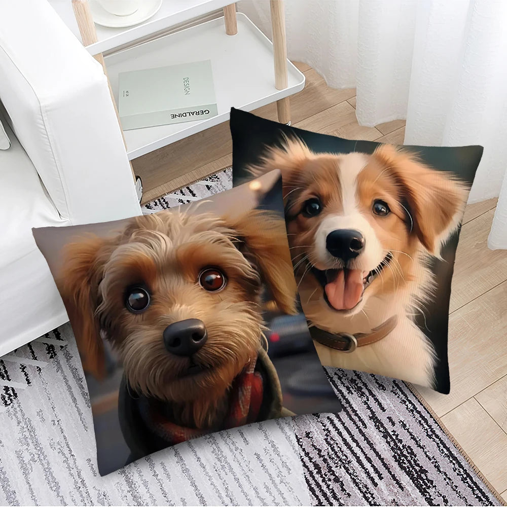 Cute Dog Throw Pillowcases