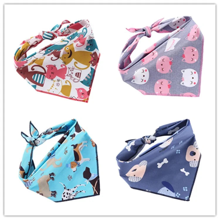 Cute Print Bandana with Collar