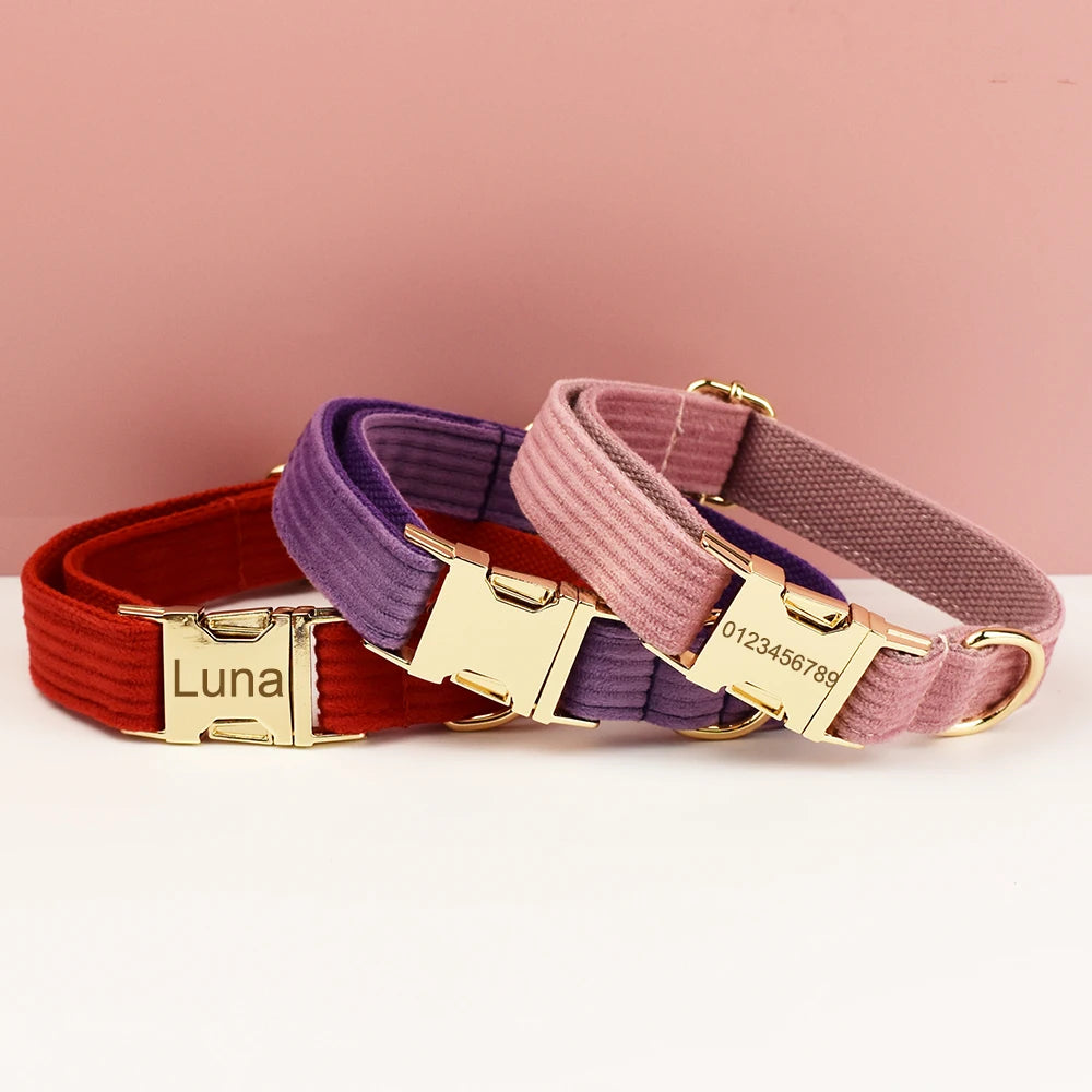 Dog Leash Corduroy Collar