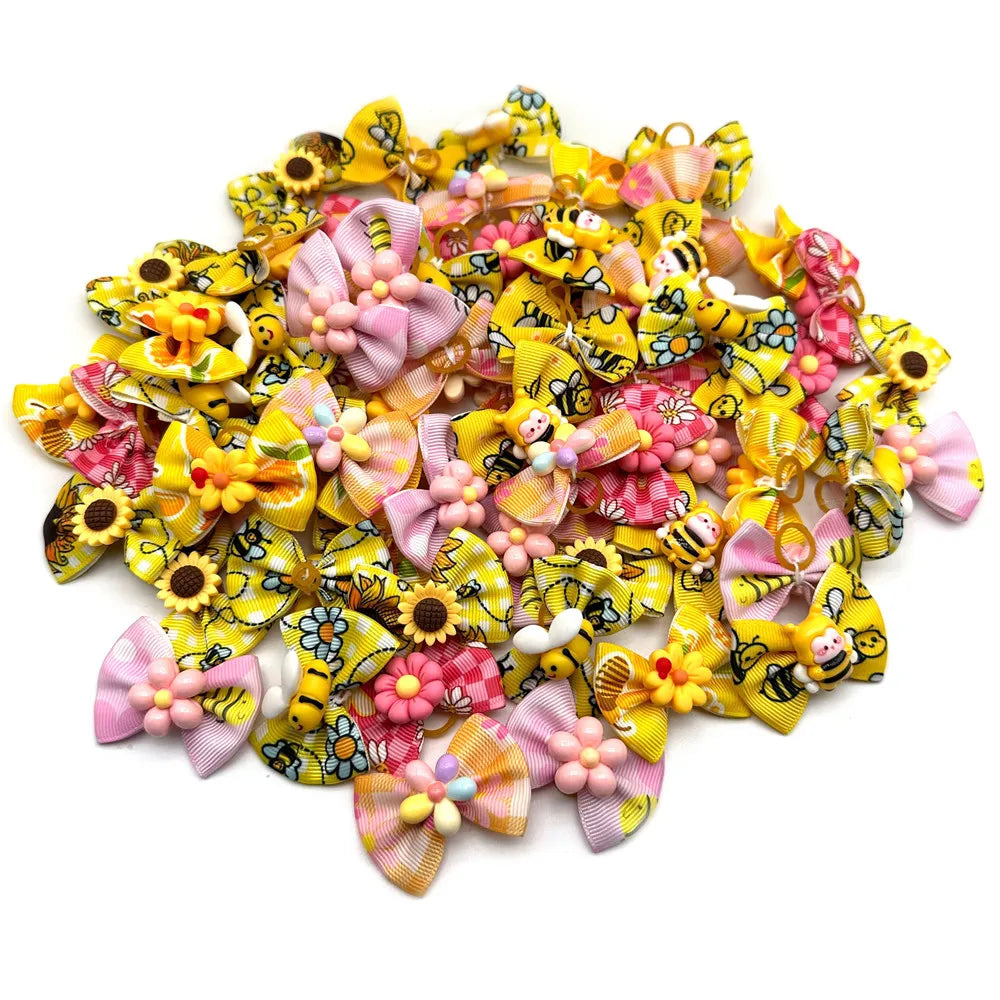 Bee Accessories Handmade Dog Hair Bows