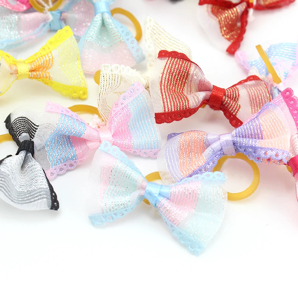 Cute Yorkie Headwear Pet Bows