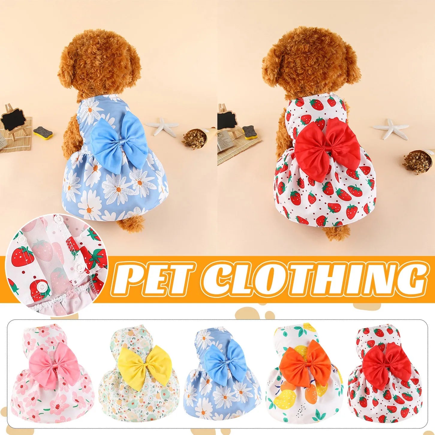Pet Comfortable Sleeveless Floral Outfit