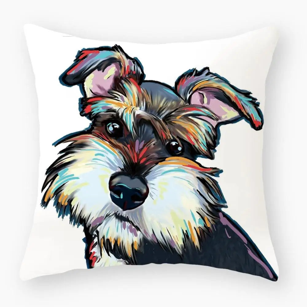 Cute Dog Yorkie Sofa Pillowcase