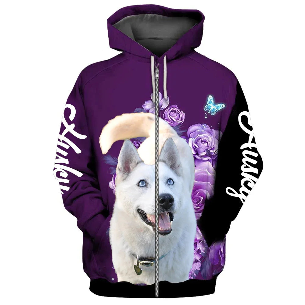 Fashion Animals Zip Hoodies Yorkshire Terrier