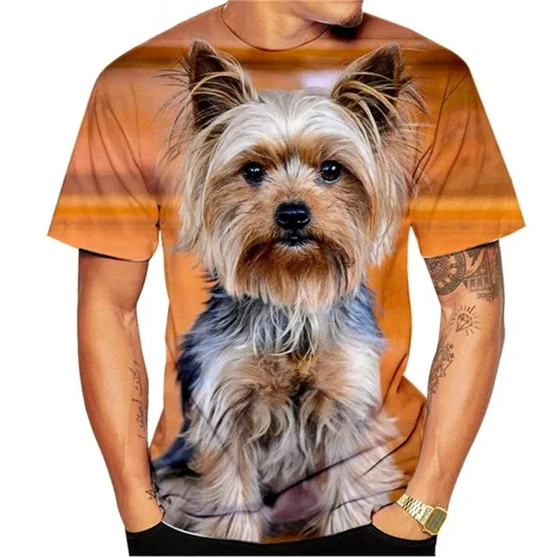 Yorkshire Terrier Pet Dog 3D Print  Streetwear T-Shirts