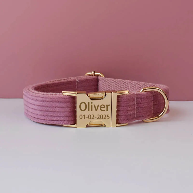Dog Leash Corduroy Collar