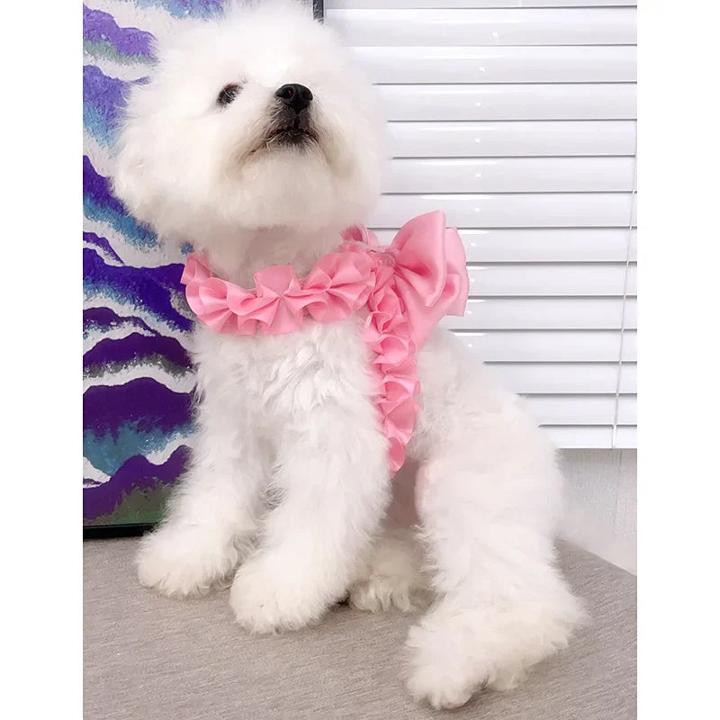 Yorkshire Pink Bow Harness Rope Set