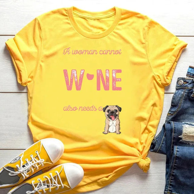 New Dog Animal Print T-shirt for Women