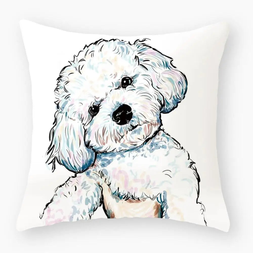 Cute Dog Yorkie Sofa Pillowcase