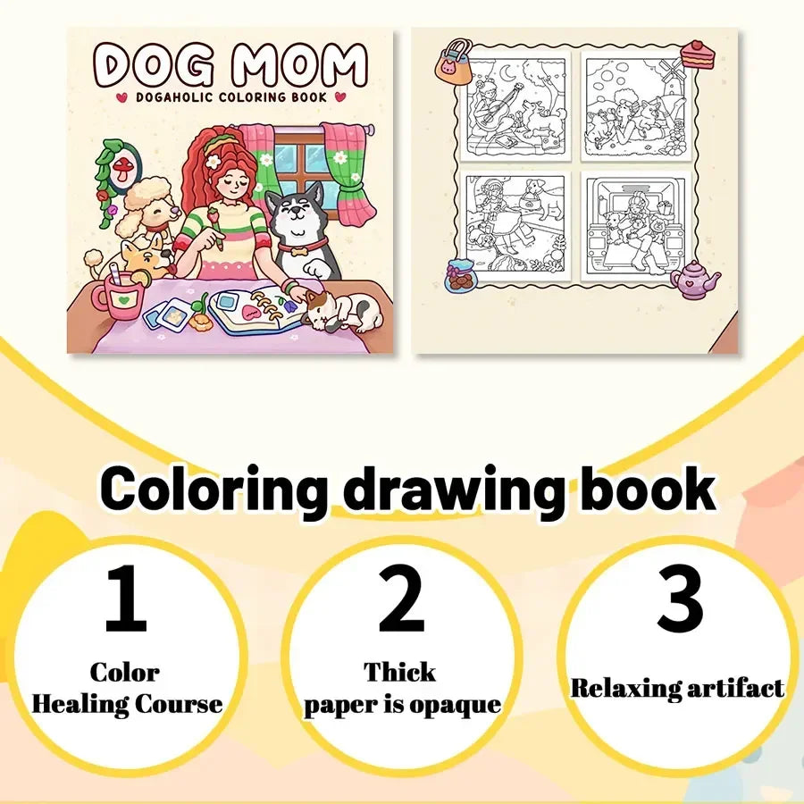 Dog Life Adult Coloring Book